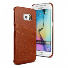 Husa Samsung Galaxy S6 Edge G925 Imak Leather Cover Maro foto