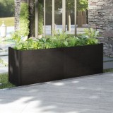 Cumpara ieftin Jardinieră de grădină, negru, 200x50x70 cm, lemn masiv de pin