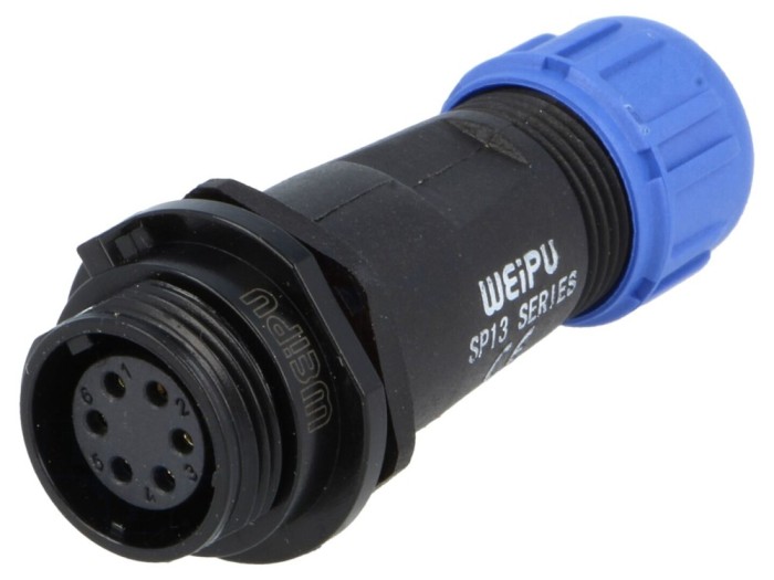 Conector mamă circular IP68 6 pini