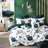 Lenjerie pat dublu,bumbac finet,6 piese,cearceaf normal 220x240cm, cearceaf pilota 200x220cm, 2 fete de perna 50x70, 2 fete de perna 70x70-M303