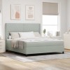 VidaXL Pat cu boxă spring LED și saltea Gri deschis 180 x 200 cm 3343826