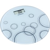 Cantar de baie Heinner Circles 150 HBS-WH150R, 150 Kg, Display LCD, Sticla securizata, Alb