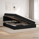 Cumpara ieftin Pat cu LED si saltea Negru 160 x 200 cm Tesatura