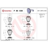 Placute frana Audi 100 C4 12.90-11.94, A6 C4 06.94-10.97, A8 D2 (4d2 4d8) 03.94-12.05, Fata, BREMBO