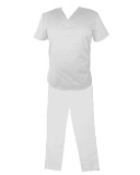 Cumpara ieftin Costum Medical Pe Stil, Alb cu Elastan, Model Classic Barbati - L, XS