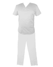 Costum Medical Pe Stil, Alb cu Elastan, Model Classic Barbati - XL, 4XL foto