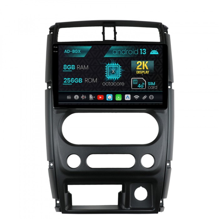 Navigatie Suzuki Jimny (2005+), Android 13, X-Octacore 8GB RAM + 256GB ROM, 9.5 Inch - AD-BGX9008+AD-BGRKIT315