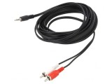 Cablu Audio Jack 3,5mm la RCA 5m Negru