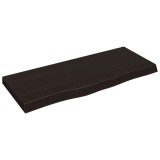 Blat de baie, maro inchis, 100x40x(2-6) cm, lemn masiv tratat