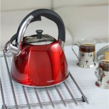 Ceainic Klausberg KB7258, 3L, Inox, Fluier, Inducție, Roșu, 24.5cm