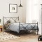 vidaXL Cadru pat metalic cu tăblii de cap/picioare, negru, 107x203 cm 376516