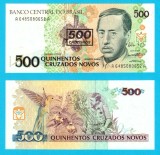 Brazilia (p#226) 500 Cruzeiros 1990 UNC 'Ruschi'; (ROG CITITI DETALIILE!); Supratipar pe p#222; Augusto Ruschi