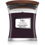 Woodwick Spiced Blackberry lum&acirc;nare parfumată cu fitil din lemn 85 g