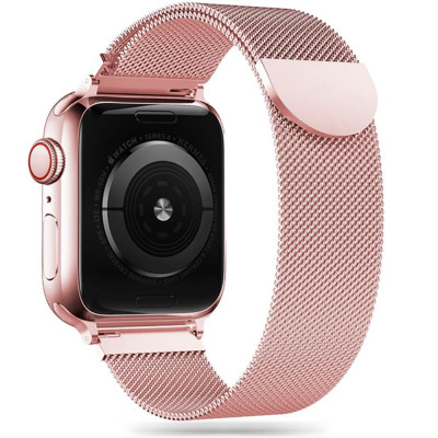 Curea Tech-Protect Milaneseband pentru Apple Watch 4/5/6/7/8/9/SE (38/40/41 mm) Roz foto