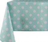 Fata de masa Vinylla, PVC, turcoaz/alb, 140 x 140 cm
