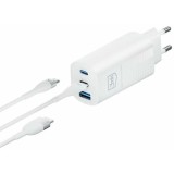 Incarcator Retea 3mk HyperCharger GaN Quick Charge 65W 1 X USB - 2 x USB Type-C Alb