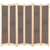 Cumpara ieftin Paravan camera cu 6 panouri, maro, 240x170x4cm, material textil