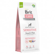 Brit Care Sustainable Sensitive, XS-XL, Insecte și Pește, hrană uscată câini, piele & blană, sistem digestiv, 12kg