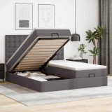 Cumpara ieftin Cadru de pat otoman cu saltele Gri 200x200cm piele artificială
