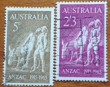 AUSTRALIA--1965-''Aniv 20 ani pactul ANZAC''='' 2v. =5e''-stampilat-MNH-Vezi-Scan