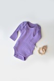 Cumpara ieftin Body Bebe Unisex cu maneca lunga din 95% bumbac organic cu 5% elastan - Mov, BabyCosy (Marime: 12-18 Luni)