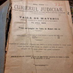 Curierul judiciar - Anul XXXIV Tabla de Materii pe anul 1925