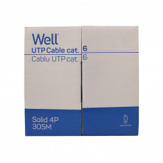 Cablu de retea U/UTP Well, cat6, 8 fire din cupru, rola 305m