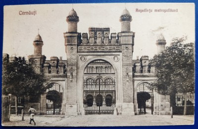 Bucovina - 1926 - Cernauti - Resedinta Mitropolitana - printata, circulata, 2 timbre intacte, 3 stampile lizibile, circulata la Bucuresti foto