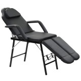 vidaXL Scaun tratament facial, piele artificială, 185x78x76 cm, negru 110161