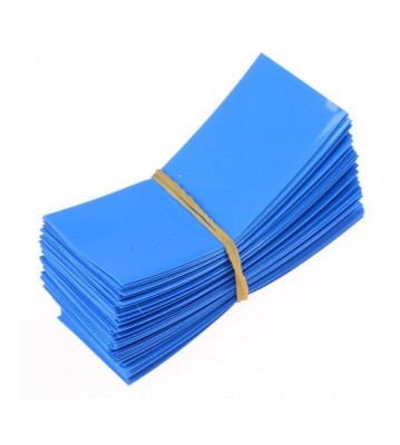 50 Bucati 72/30mm tuburi PVC termocontractabile pentru Baterii 18650-Culoare Albastru foto