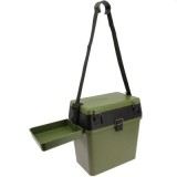 Cutie/scaun pescar NGT Seat Box Session, 38 x 38 x 24 cm, verde, tavita laterala
