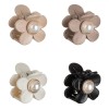 Set Clame Păr Femei, Multicolor, Floare, 4 Bucăți, 4 cm, Margea Albă Cu Margine Roz Aurie, Oem