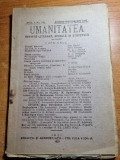 Umanitatea august-septembrie 1920 - anul 1,nr.3-4 - ioan slavici,c.i.parhon