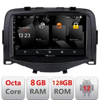 Navigatie dedicata Nakamichi Toyota Aygo 2014-2018 Android radio gps internet quad core 8+128 carplay android auto CarStore Technology