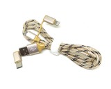Cumpara ieftin Cablu de incarcare Edman 3 in 1 USB-C, microUSB, Lightning 5V, 2A, Gold