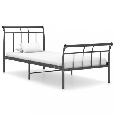 Cadru de pat, negru, 90x200 cm, metal foto