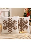 Husă Pernă Crăciun 45x45 cm Bumbac Iută Decorativă Set 2 Bucăți