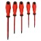 Set șurubelnițe Magnetice, Drept și Cruce, M&acirc;ner Cauciuc, 5 Bucăți, Roșu