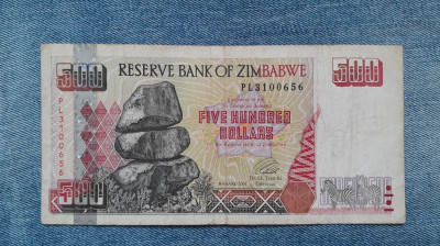 500 Dollars 2001 Zimbabwe varianta cu holograma / dolari 3100656 foto