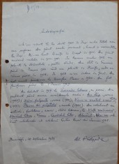 Autobiografia lui Al. Philippide, scrisa si semnata olograf de acesta, 1951