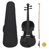 VidaXL Set complet vioară cu arcuș și suport bărbie, negru 4/4