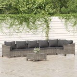 Gossi set mobilier de gradina cu perne, 7 piese, gri, poliratan