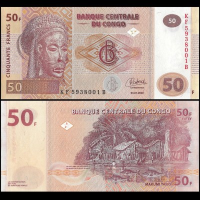 Congo 2022 - 50 francs UNC foto