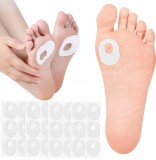 Cumpara ieftin Set 24 plasturi protectie pentru bataturi si basici, albi, 4 foi x 6 bucati, forma ovala cu centru decupat, pentru picioare, calcai si zone de frecare