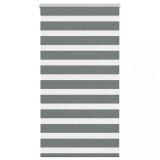 VidaXL Jaluzea tip zebra gri &icirc;nchis lățime țesătură 80,9 cm poliester