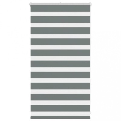 Jaluzea tip zebra gri &amp;icirc;nchis lățime țesătură 70,9 cm poliester foto