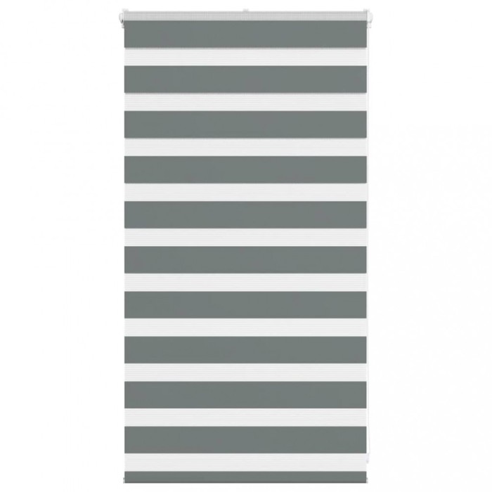 Jaluzea tip zebra gri &icirc;nchis lățime țesătură 70,9 cm poliester