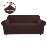 Husa pentru canapea 3 locuri, poliester + spandex, maro