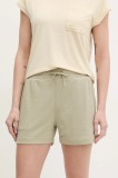 Helly Hansen pantaloni scurți outdoor LIFA TECH culoarea bej, uni, high waist, 63419