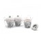 Set 3 recipiente ceramice condimente cu suport din metal